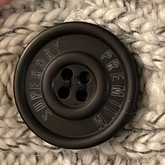 Super dry JPN wool blend women’s sz S heavy cable knit gray heather sweater - Picture 17 of 17